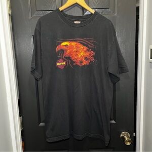 Harley-Davidson Black T-Shirt with Fiery Eagle Design
